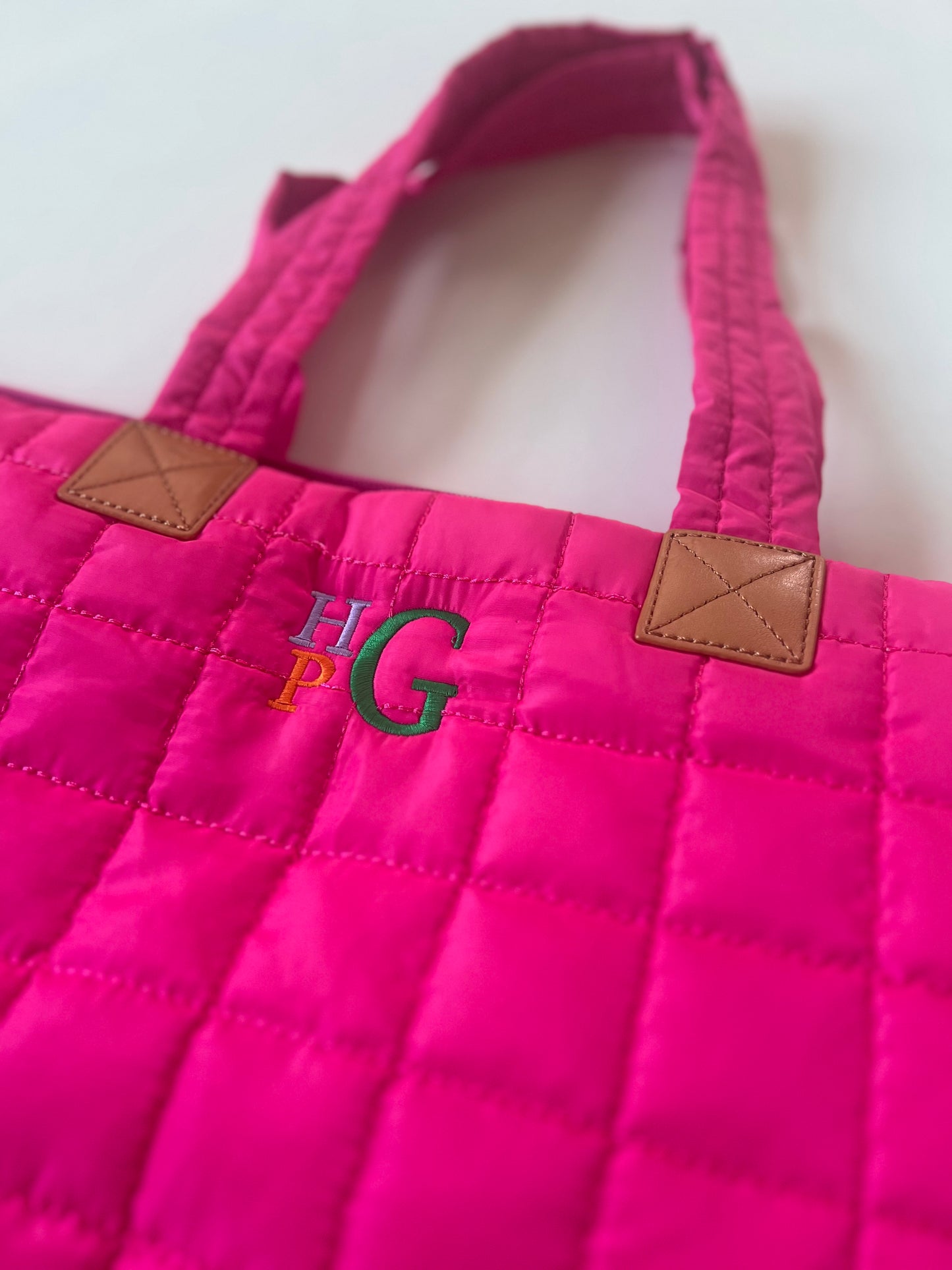 Quilted Tote Bag with Straps