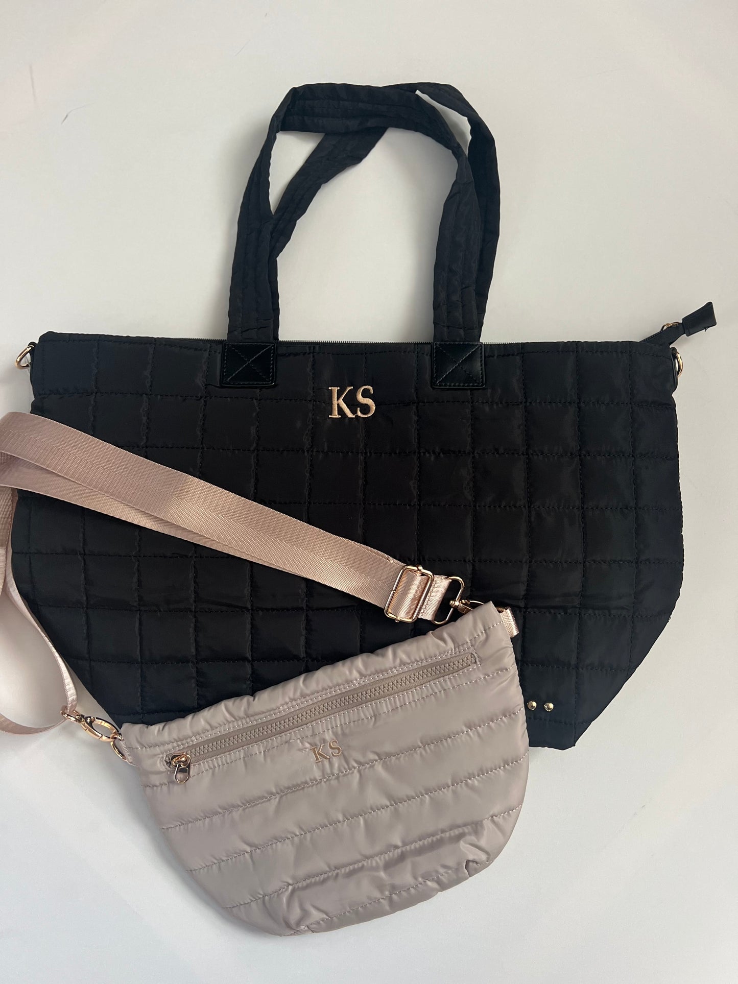 Quilted Tote Bag with Straps