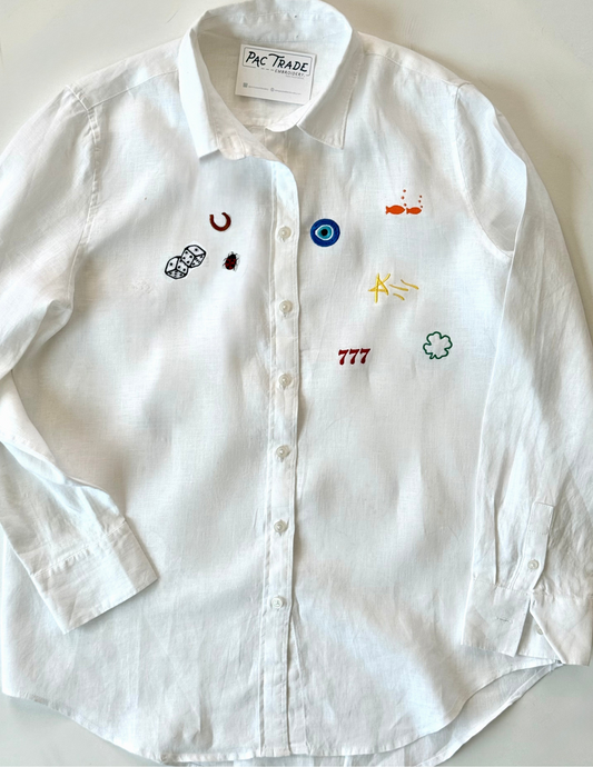 Women's M.I.Y.O. Linen Buttondown- Pick Your Motifs