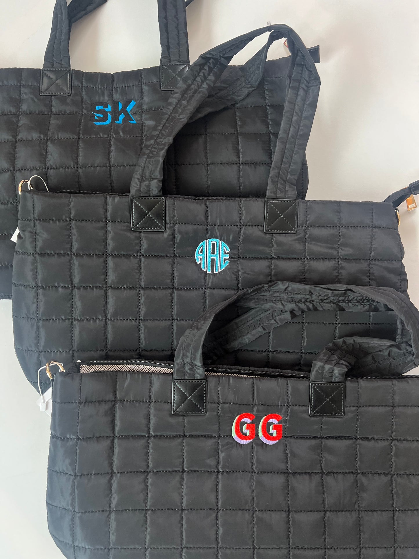 Quilted Tote Bag with Straps