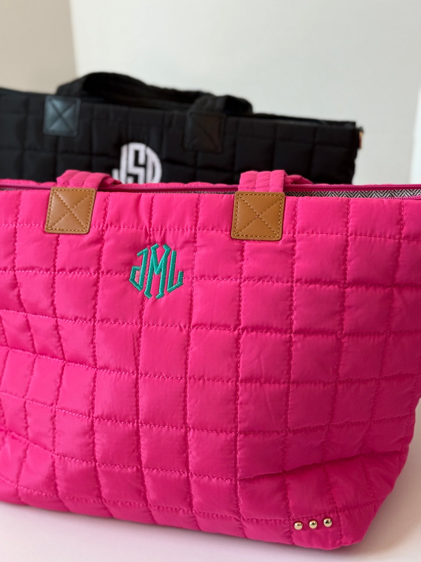 Quilted Tote Bag with Straps