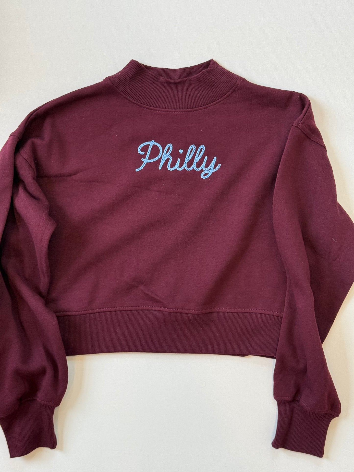 Women's "Philly" Chainstitch Mock Neck Sweatshirt