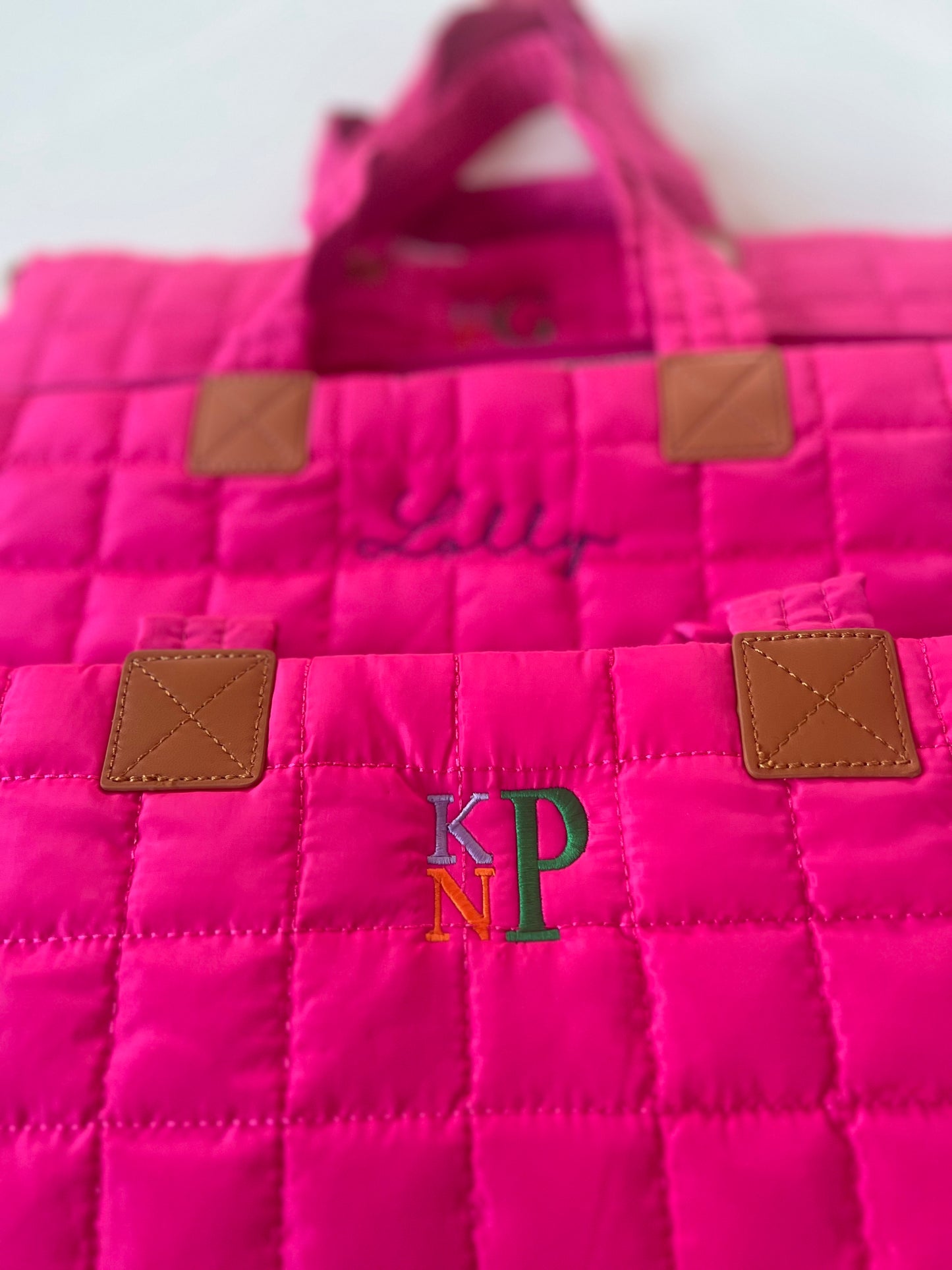 Quilted Tote Bag with Straps