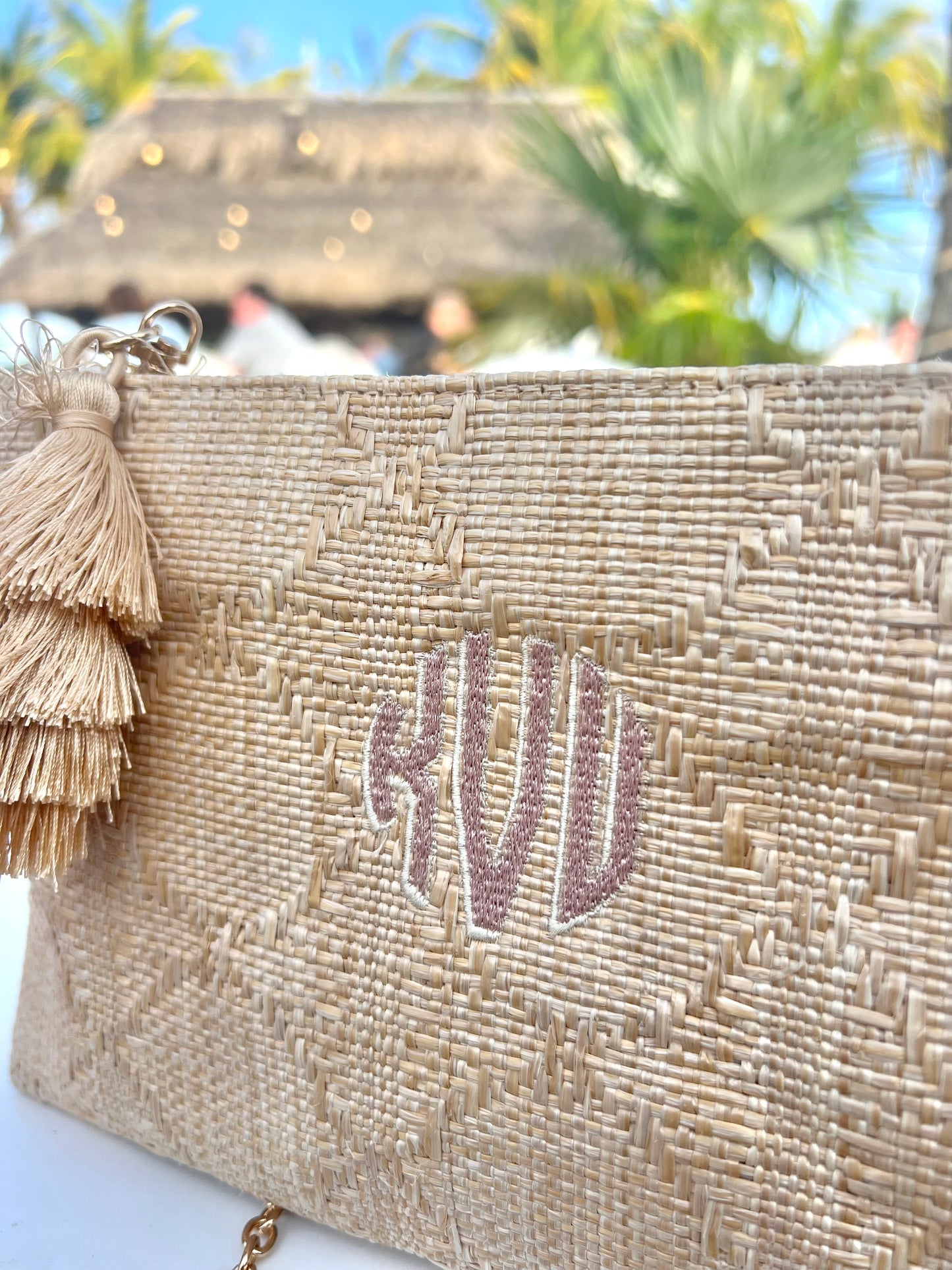 TRVL Design LUXE Bali Straw Cane Island Clutch