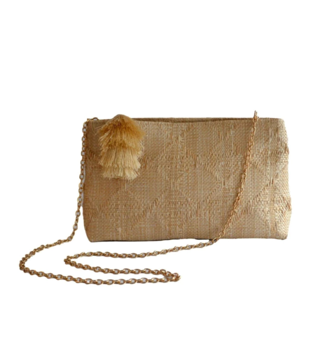 TRVL Design LUXE Bali Straw Cane Island Clutch