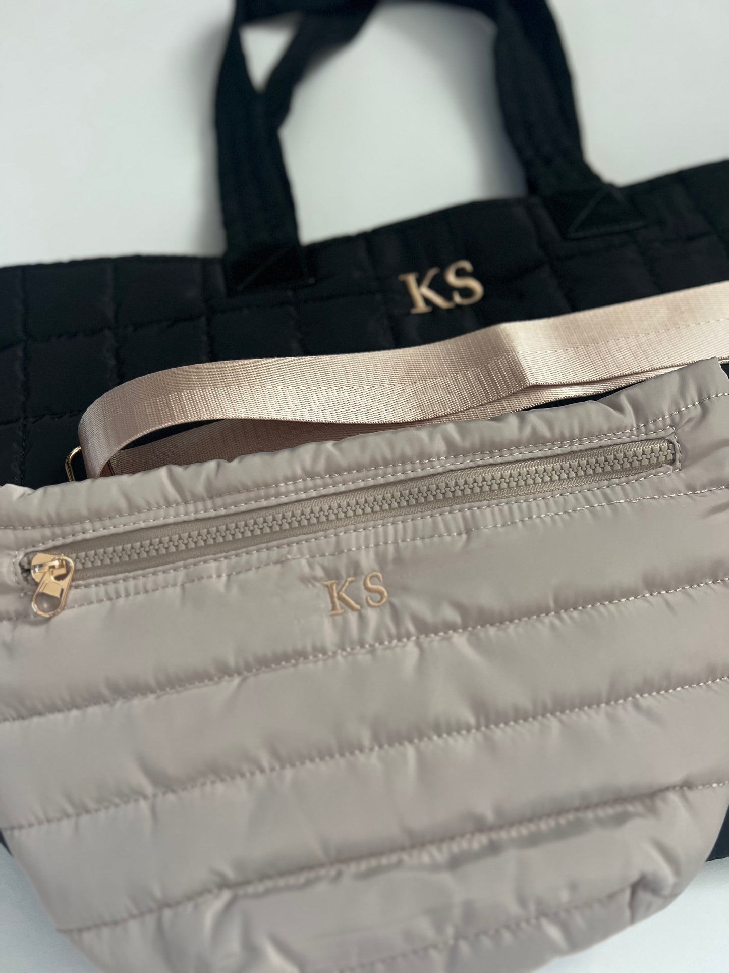 Quilted Tote Bag with Straps
