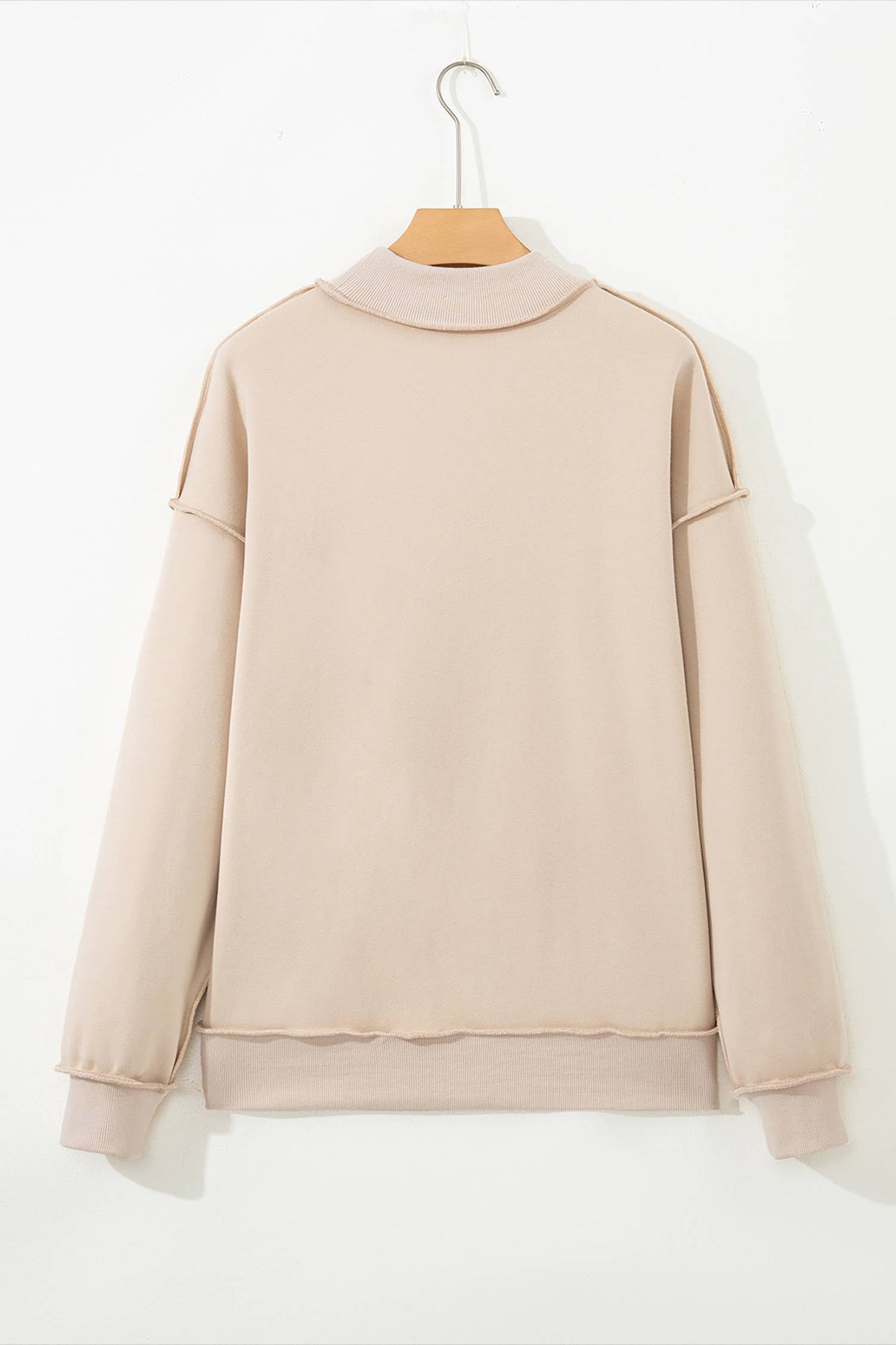 66DISCO - Game Day Oversize Reversible Mock Neck Sweatshirt (S-XL): Light Grey / Missy / L