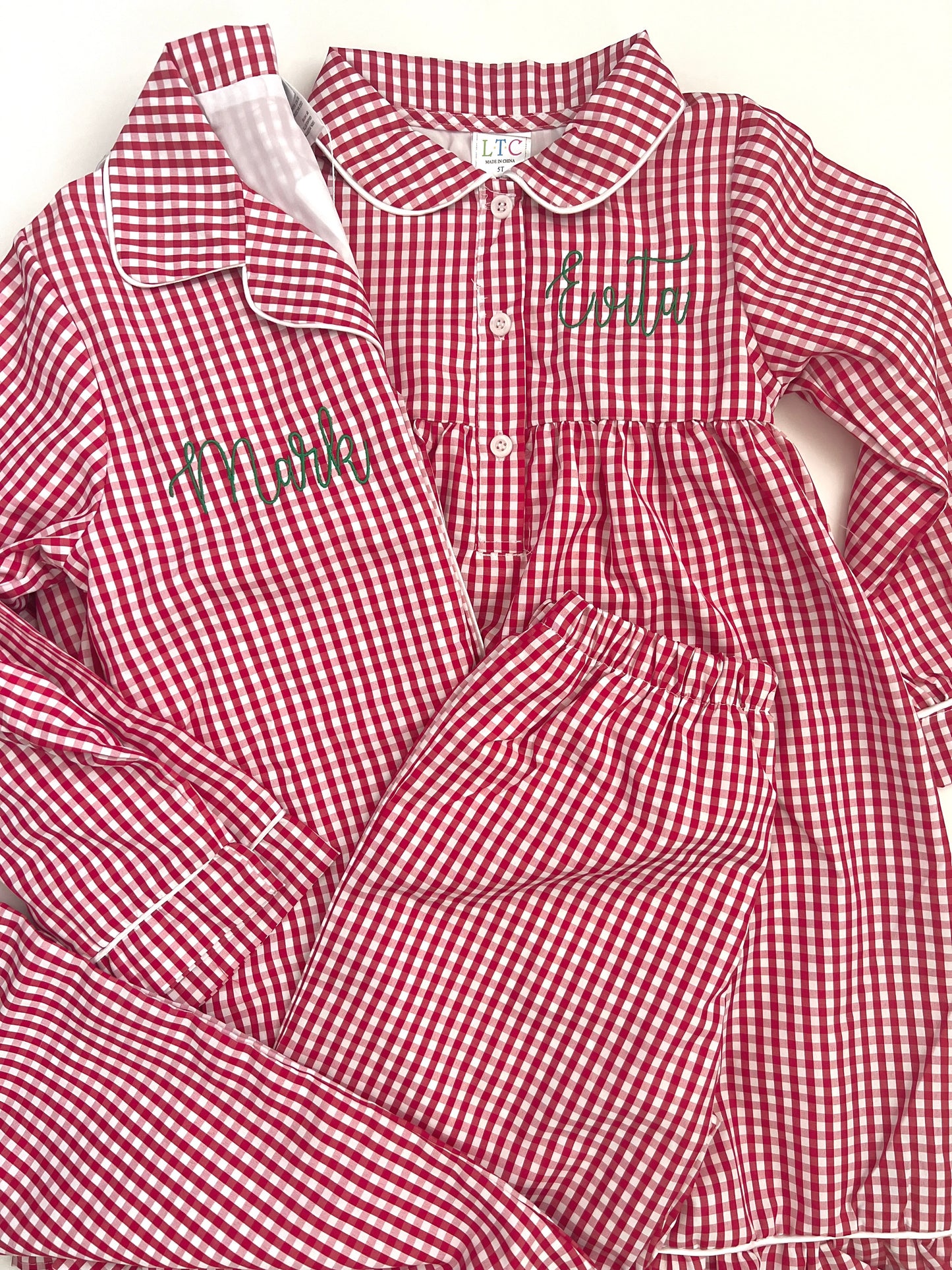 Classic Gingham Girl's Nightgown Pajama Dress