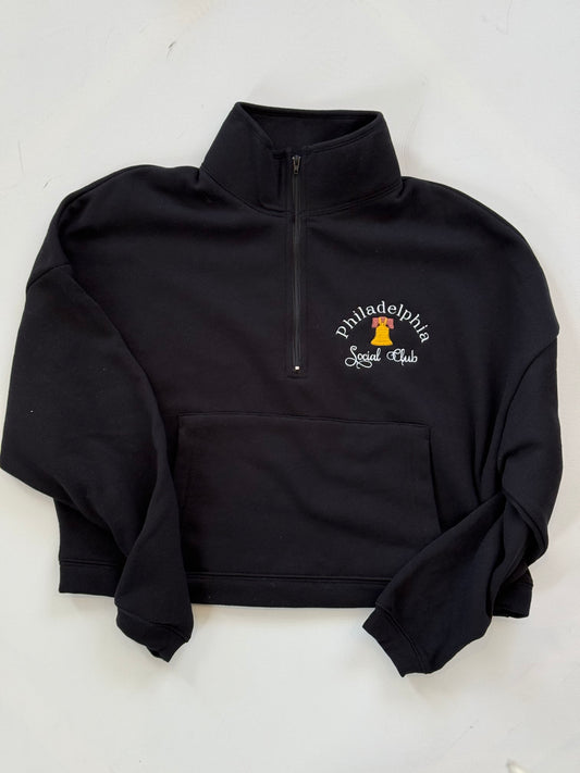 Women’s 'Social Club' Half Zip Pullover Sweatshirt