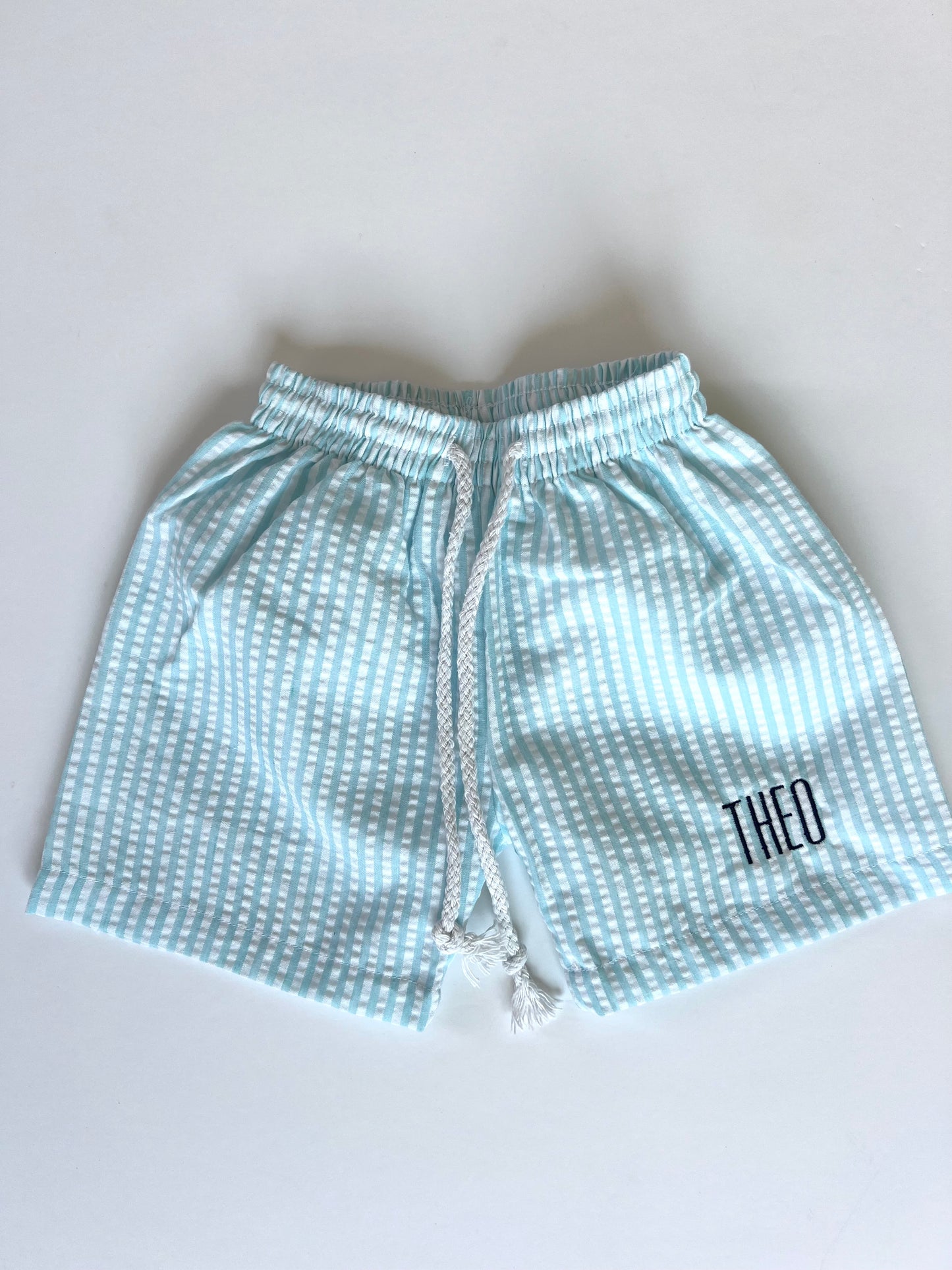 Boys' Cotton Seersucker Swim Trunks