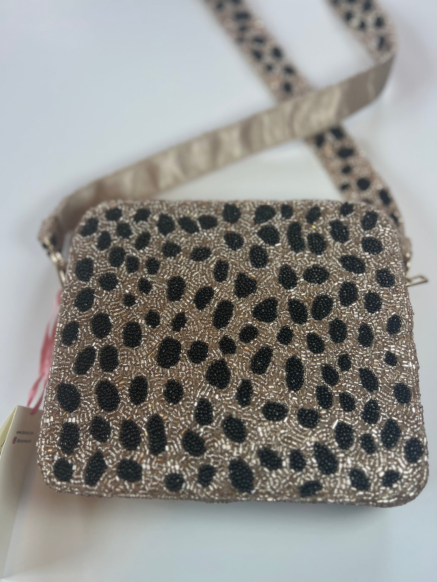 Tiana Designs Fully Beaded Floral & Animal Design Crossbody Handbag
