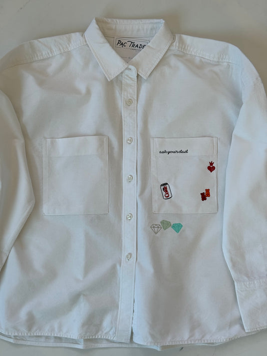 Women's M.I.Y.O. “Mom” Motif Button Down