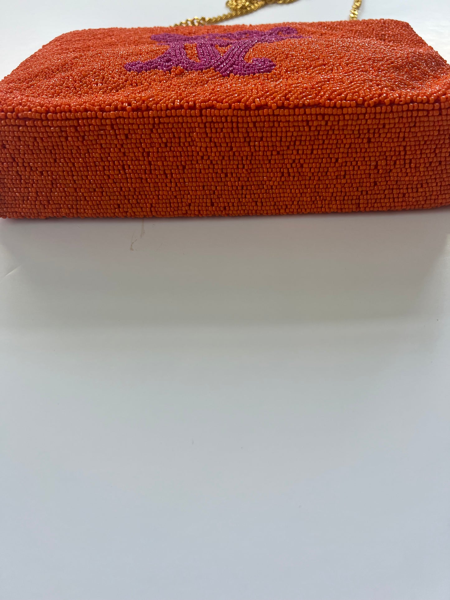 Tiana Designs Orange and Pink Zipper Clutch