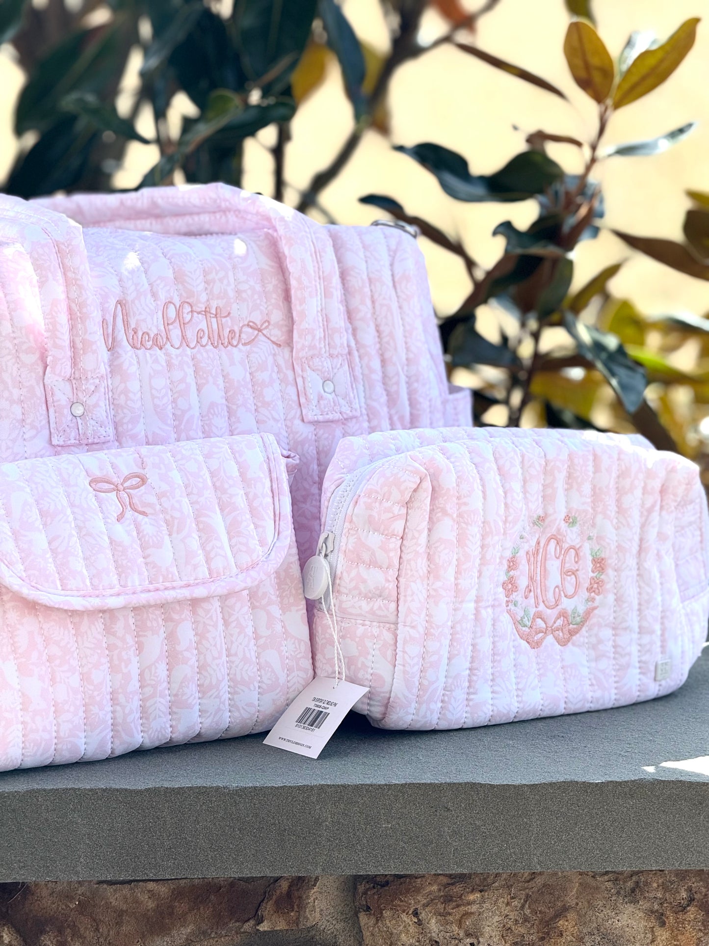 TRVL Design Luxe Quilted Baby Travel Bundle (stroller bag, toiletry, changing pad)