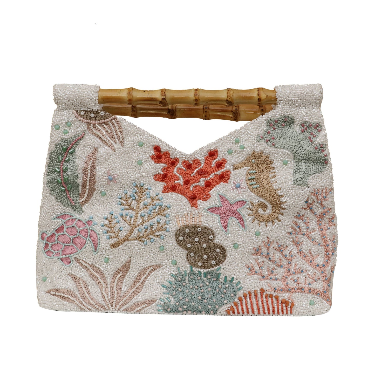 Tiana Designs Sea Life Beaded Bamboo Clutch