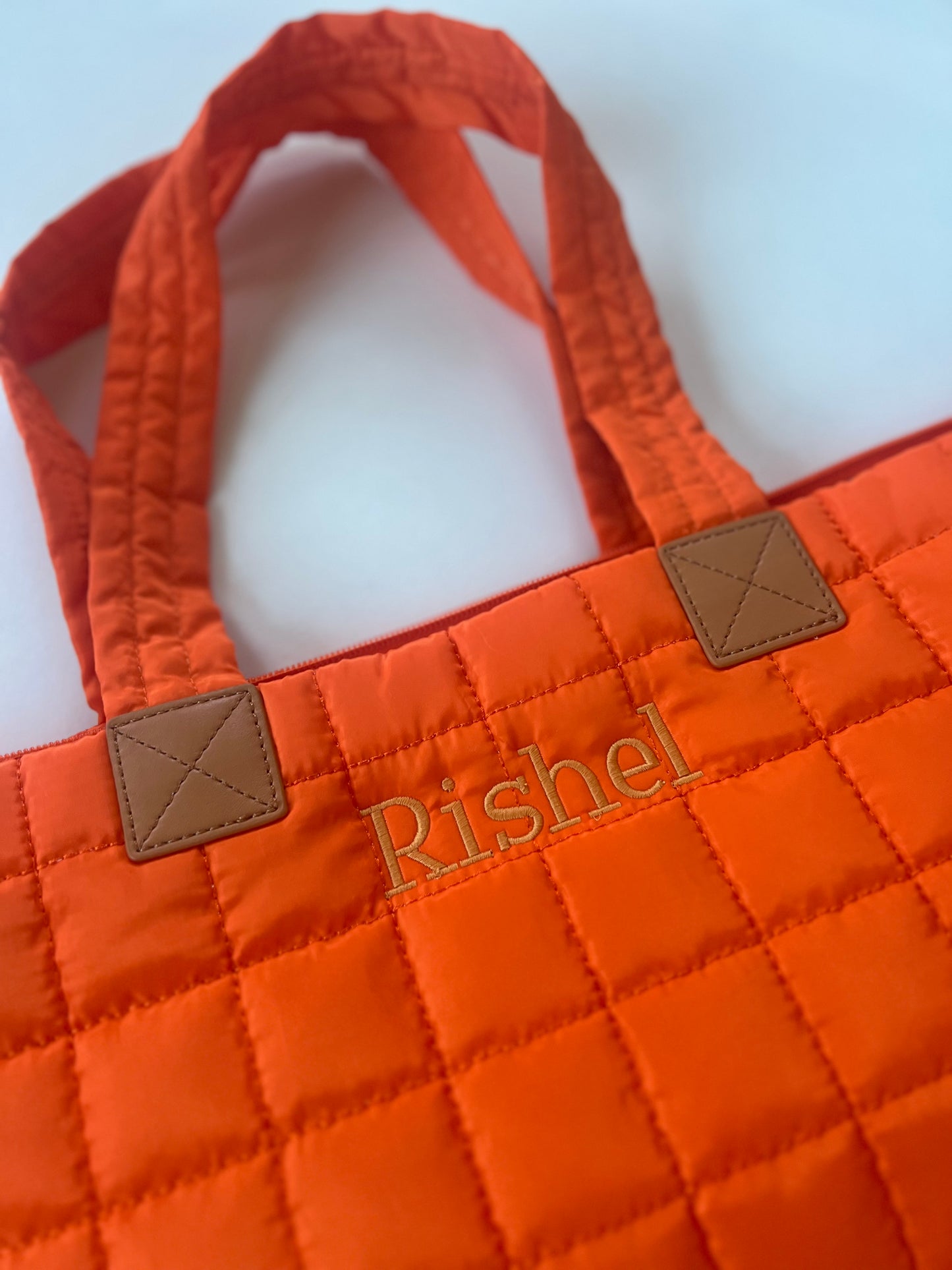 Quilted Tote Bag with Straps