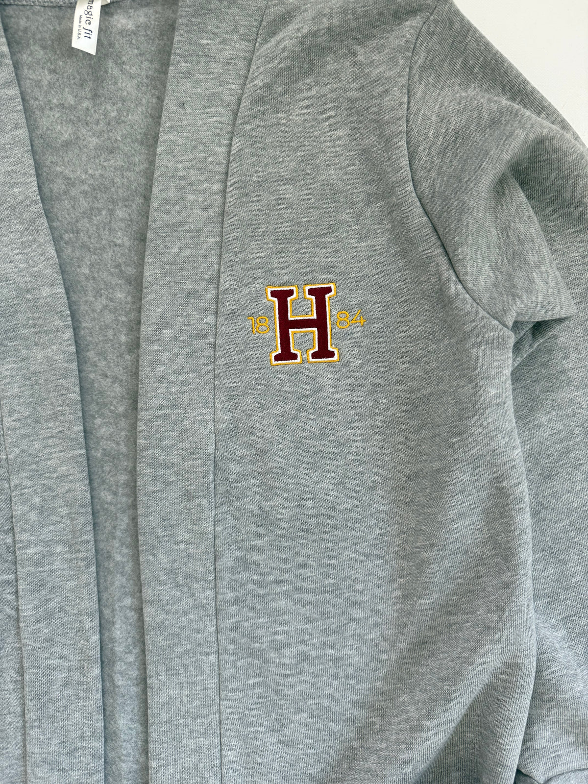 The Haverford School Open Midi Cardigan with Thumb Holes