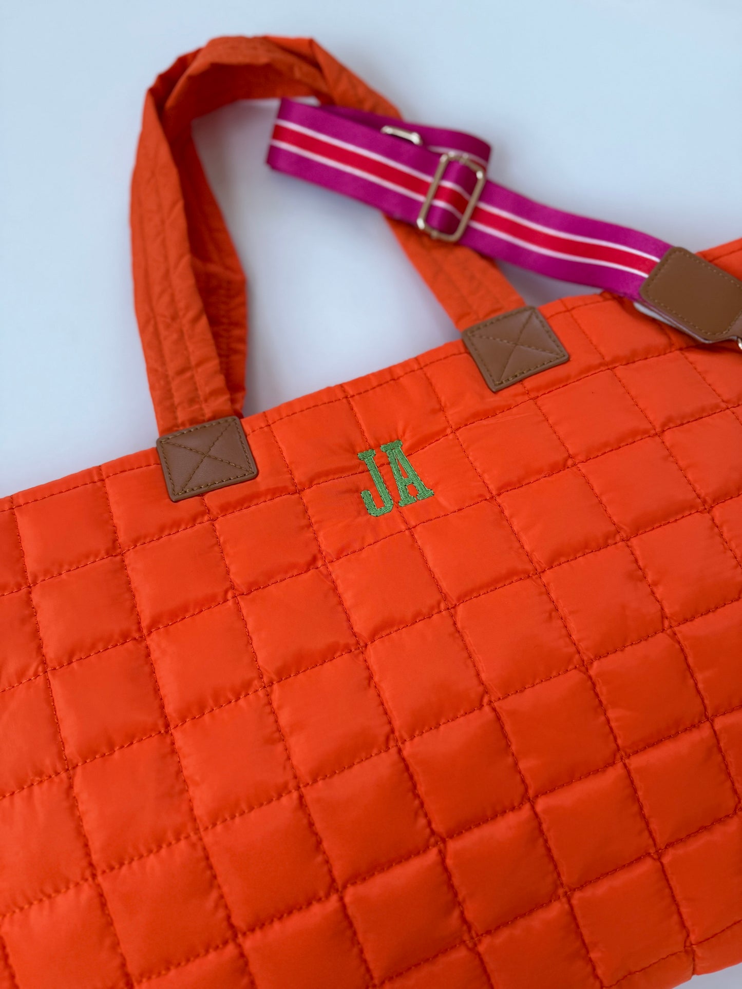 Quilted Tote Bag with Straps
