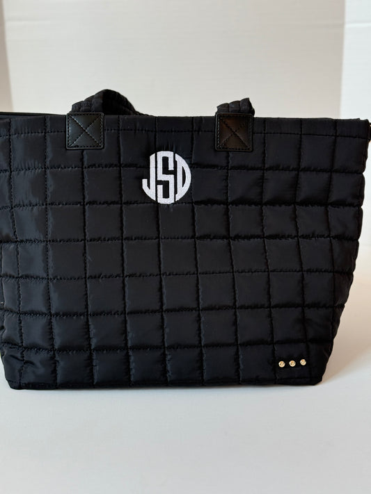 Quilted Tote Bag with Straps