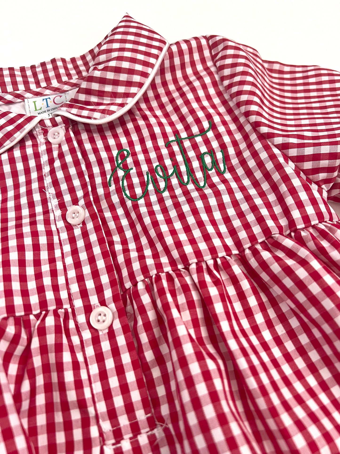 Classic Gingham Girl's Nightgown Pajama Dress