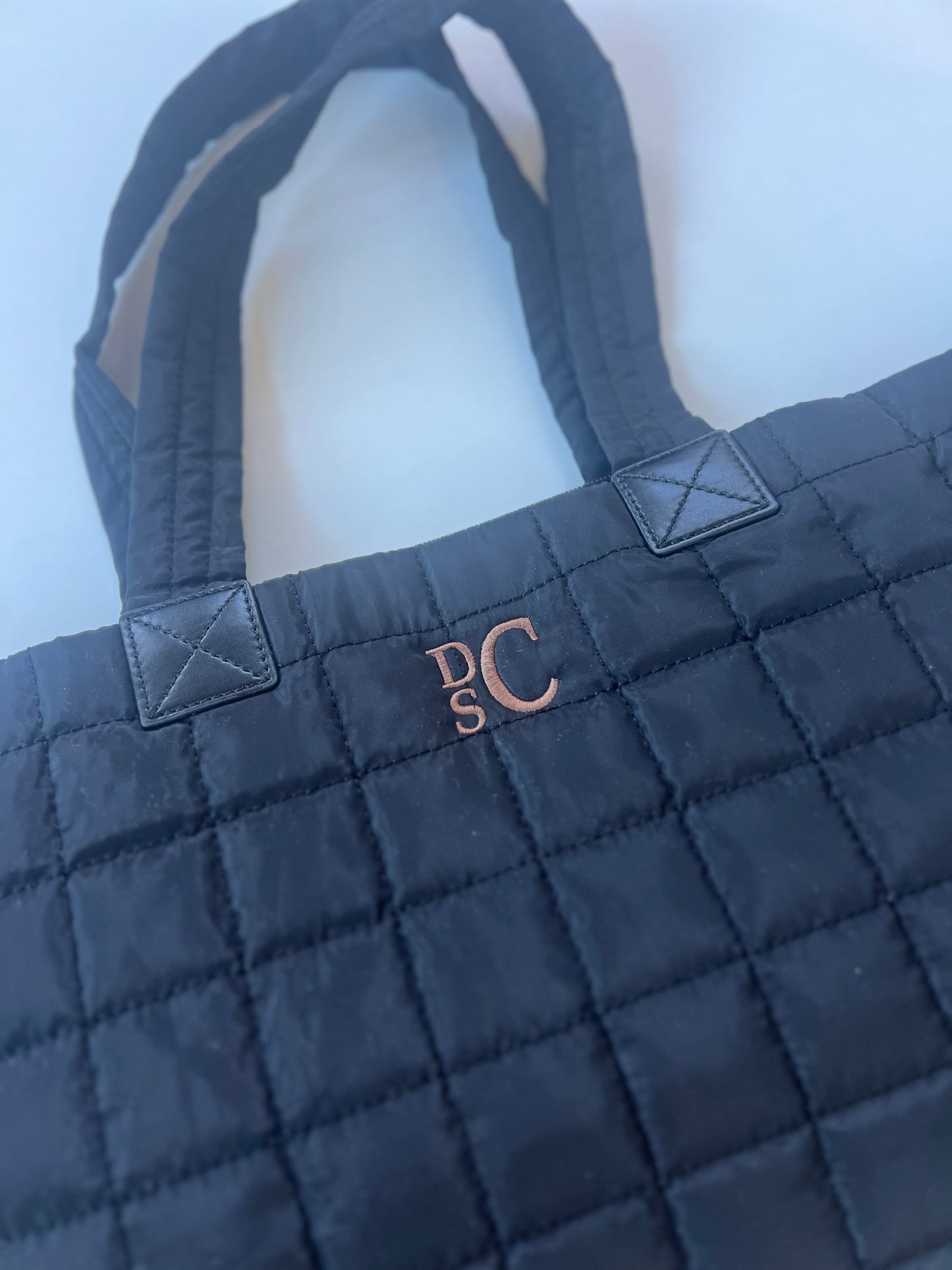 Quilted Tote Bag with Straps