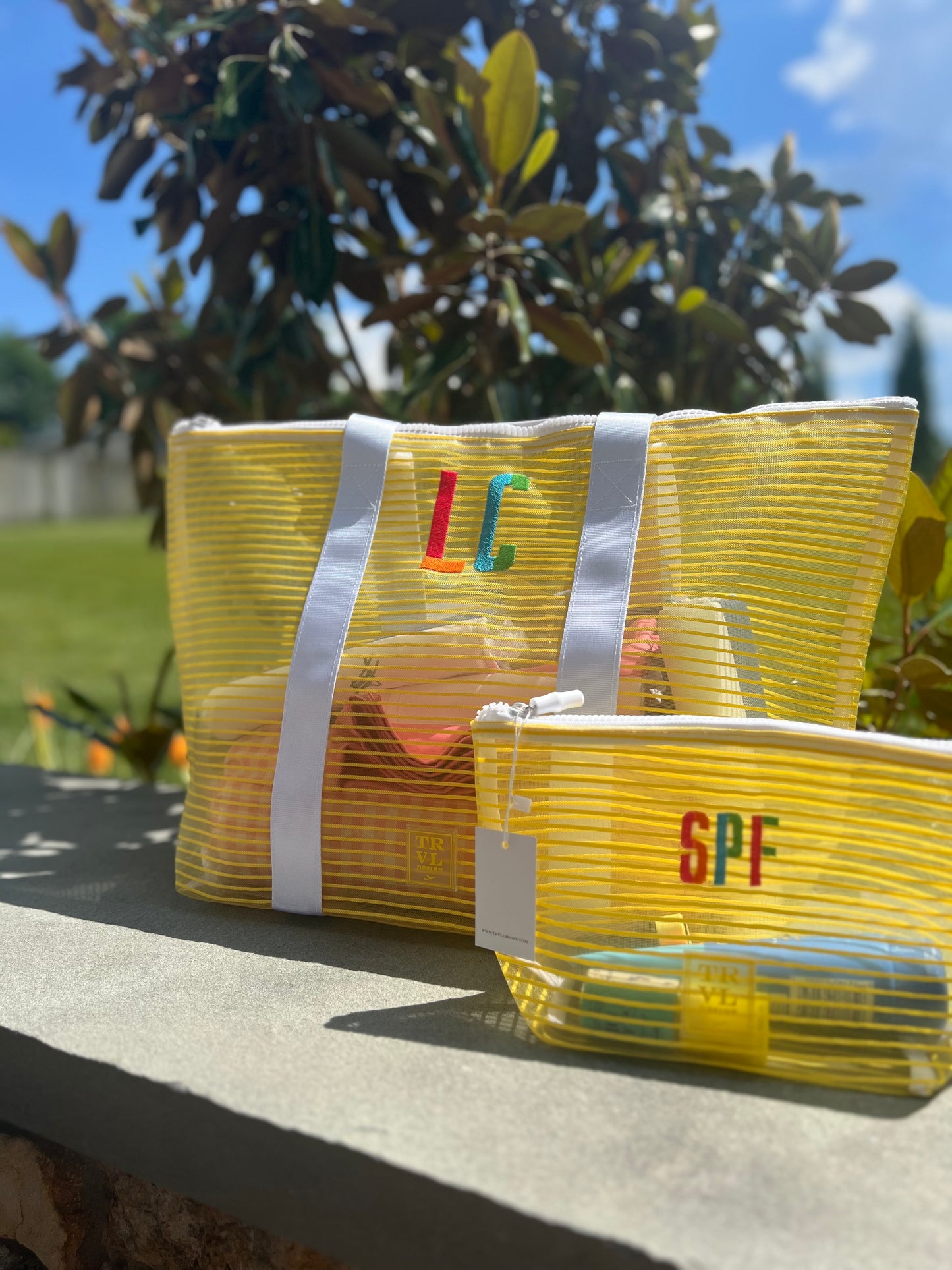 TRVL Design Everything but the Sand Mesh Tote with Pouch