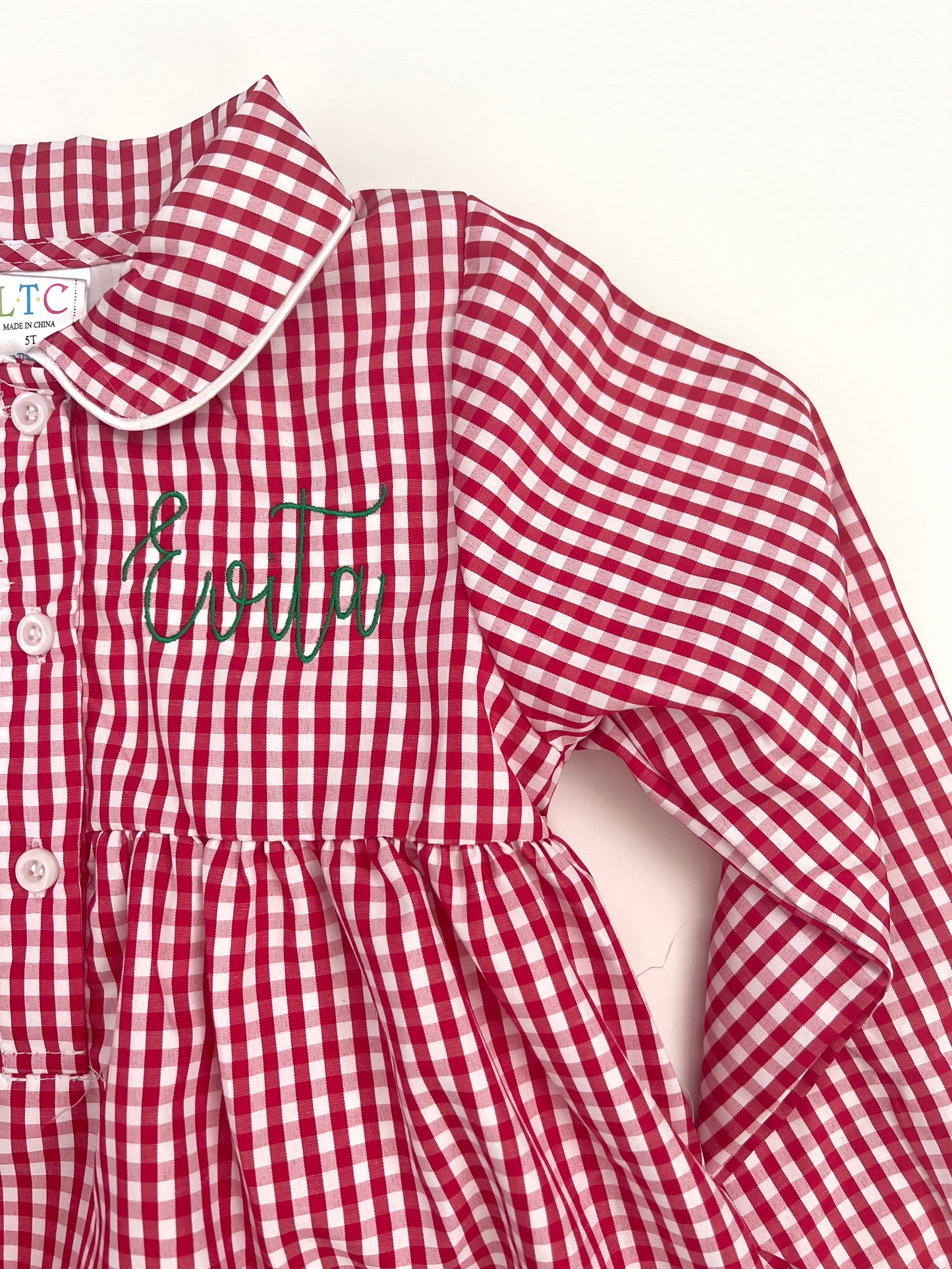 Classic Gingham Girl's Nightgown Pajama Dress