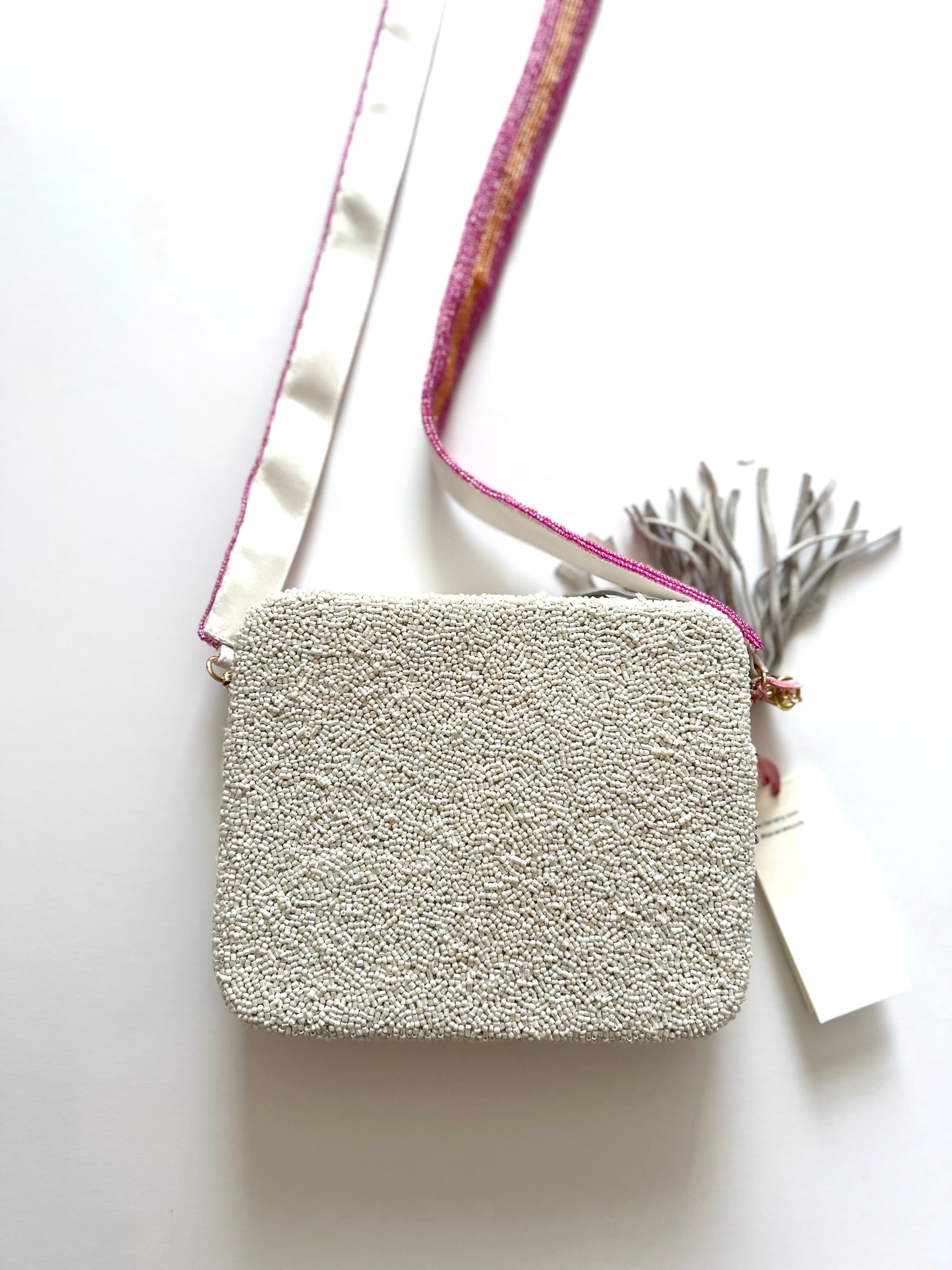 Tiana Designs Fully Beaded Monogram Crossbody Handbag