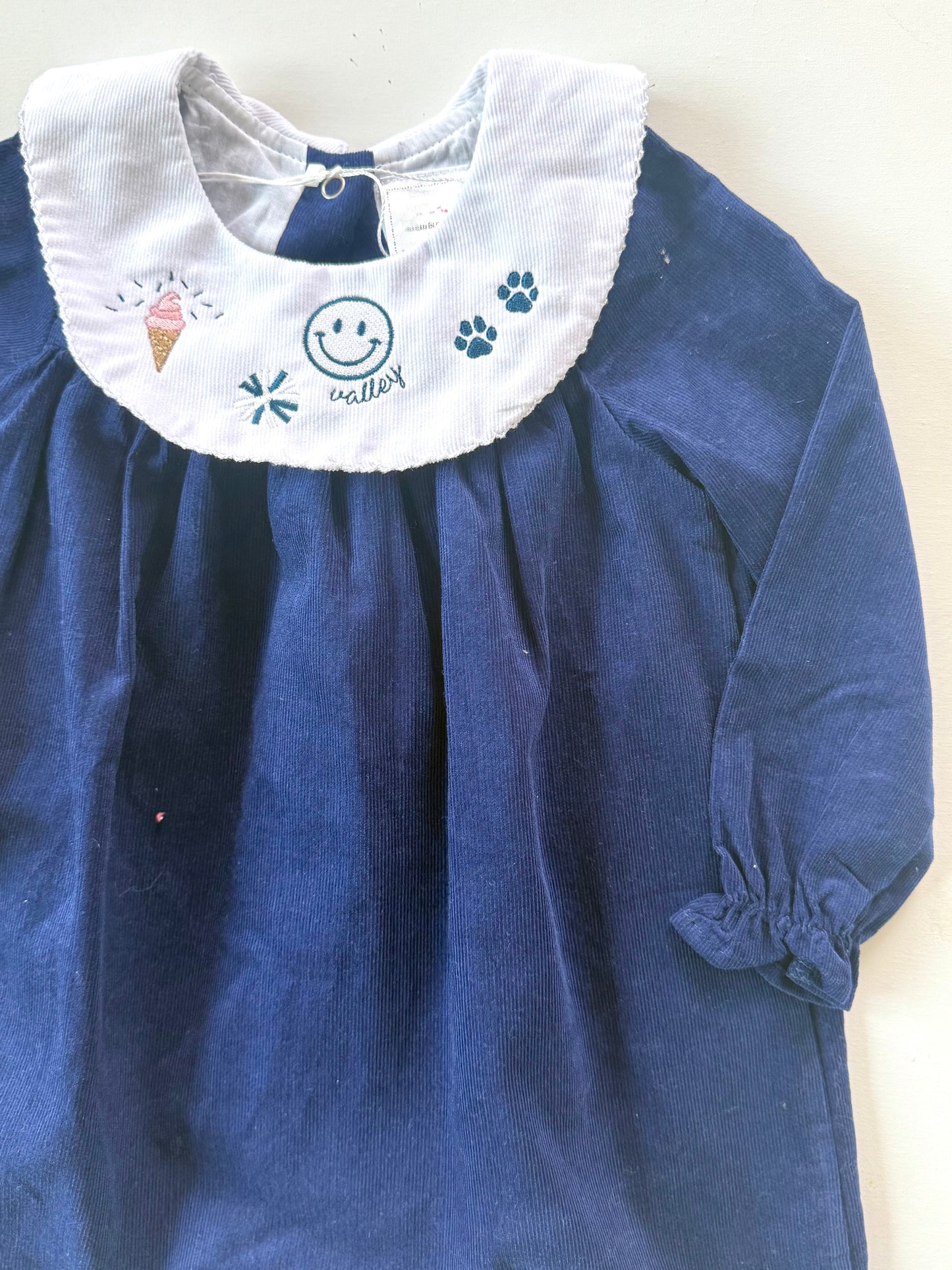 Girls' Corduroy Bishop Dress - Navy