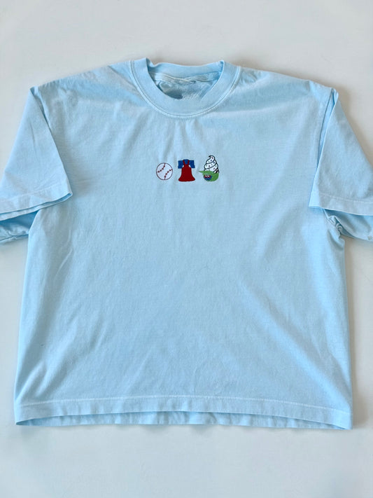 Women’s Baseball & Ice Cream Crew Neck Crop-ish Tee