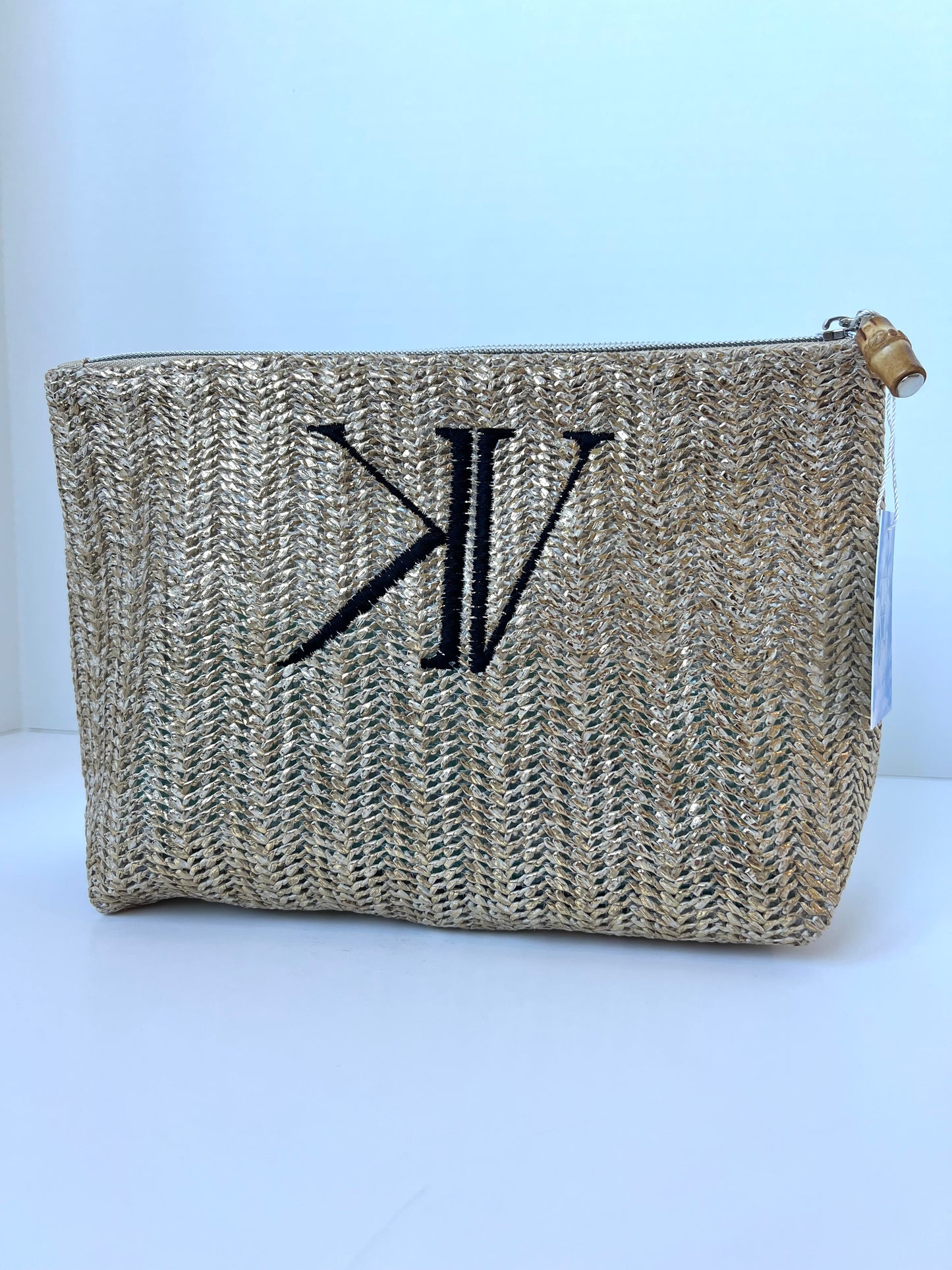 TRVL Design Metallic Straw Clutch