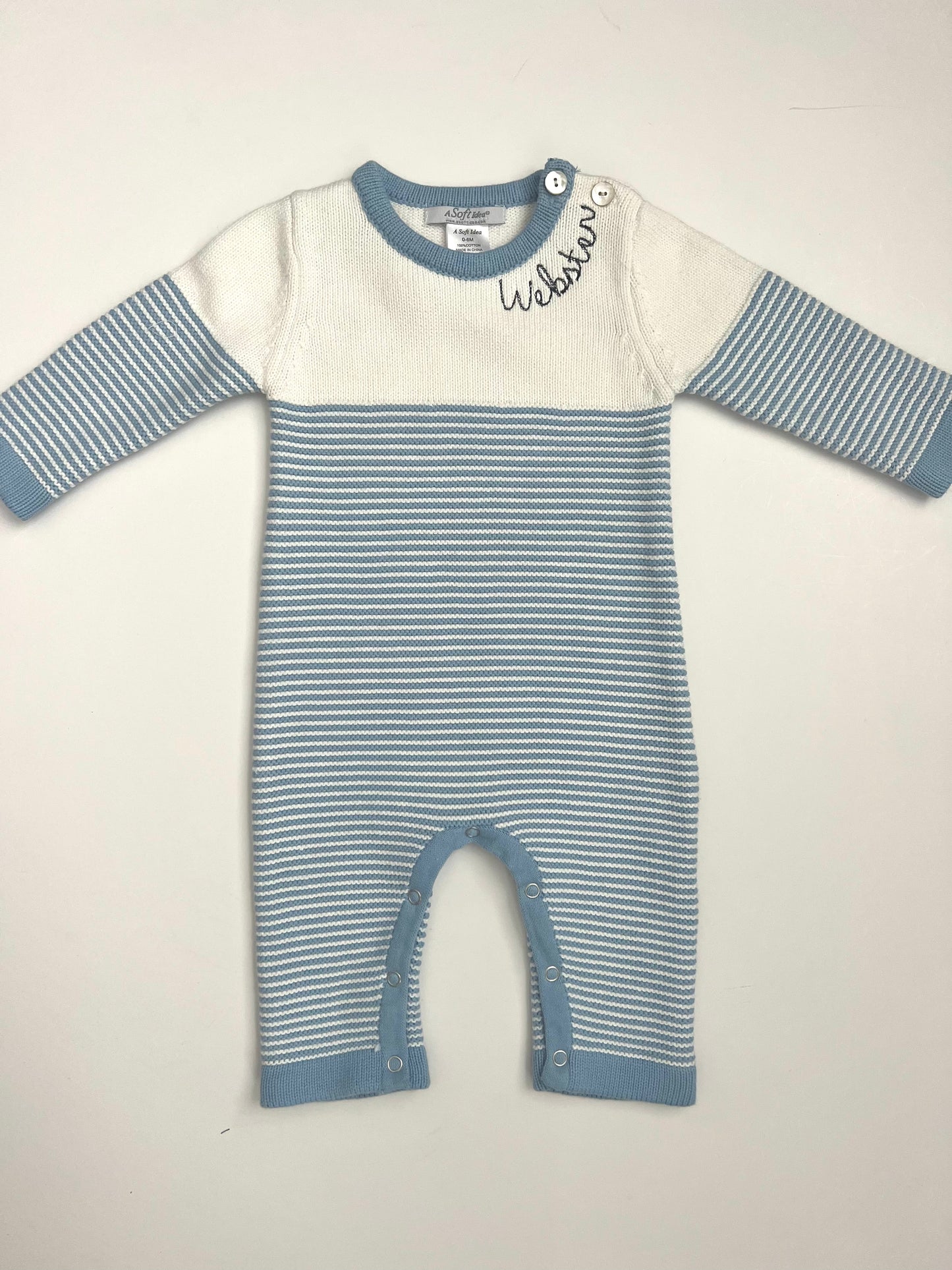 Baby Seed Stitch Striped Cotton Jumper