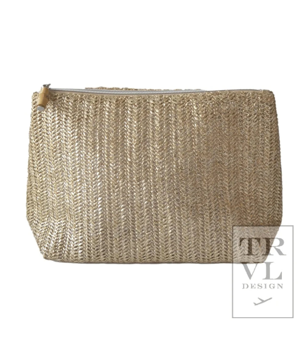 TRVL Design Metallic Straw Clutch