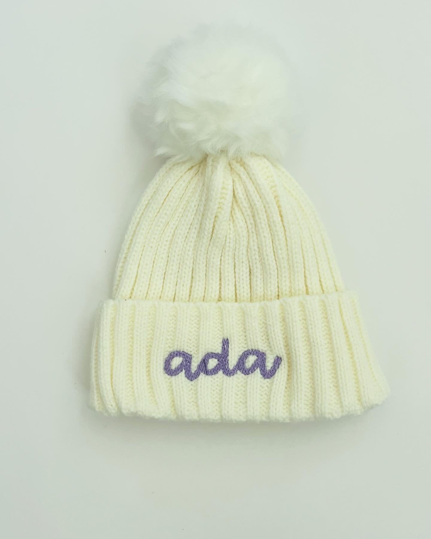Kids Color Pom Rib Knit Beanie Hat