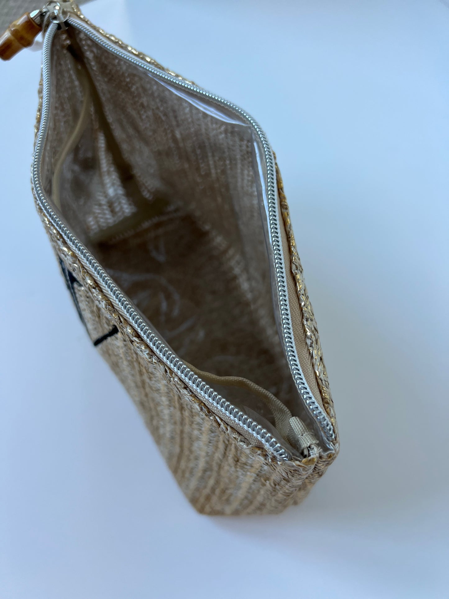 TRVL Design Metallic Straw Clutch
