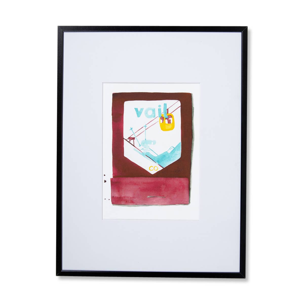 Vail Matchbook Watercolor Print: 5" x 7"