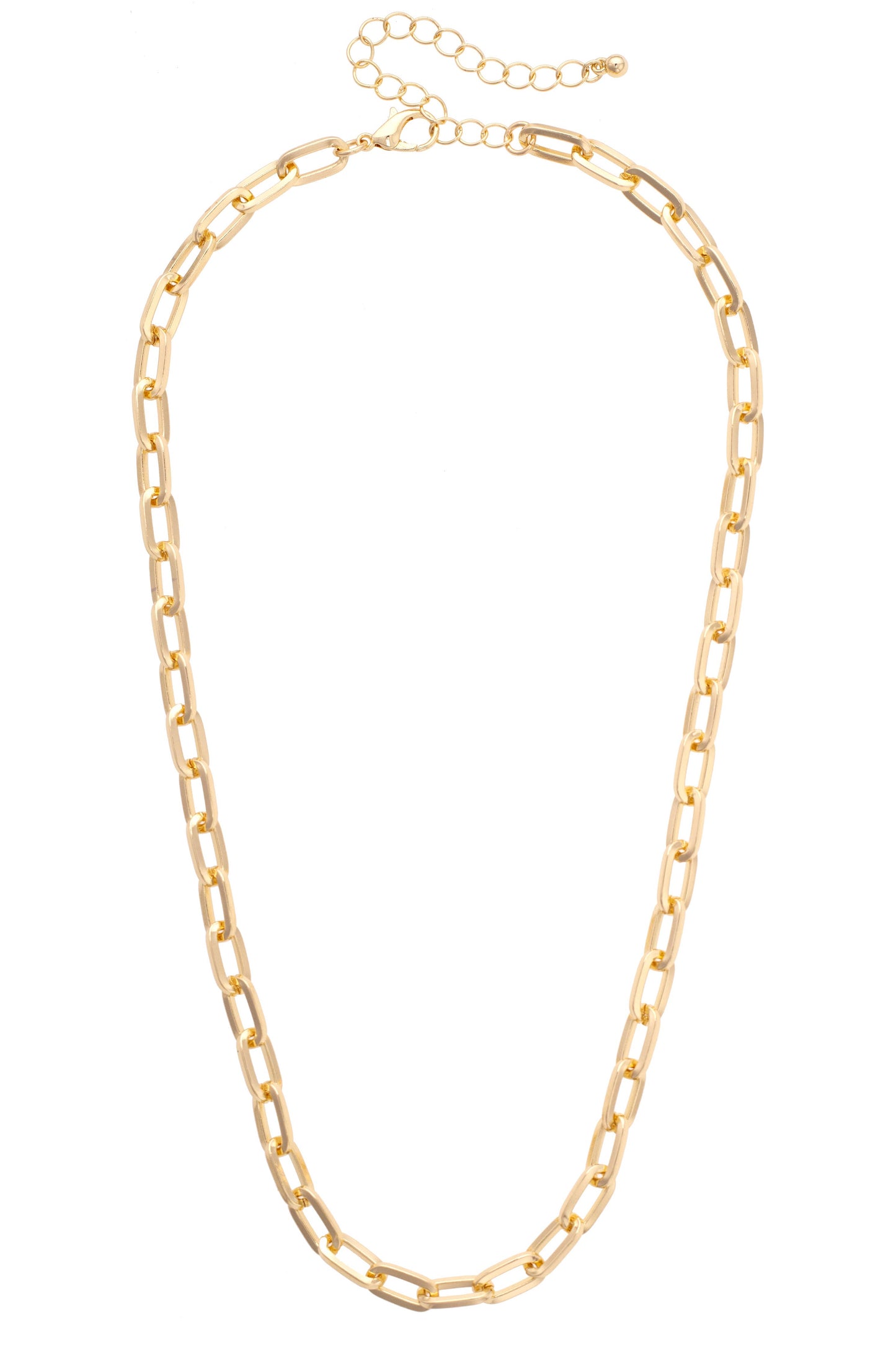 Canvas Style - Winston Paperclip Chain Necklace in Shiny Gold