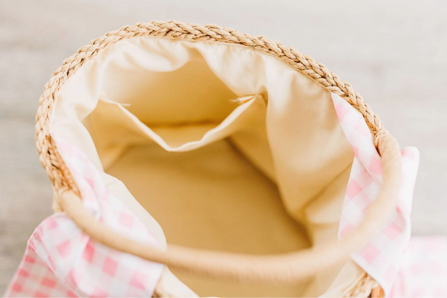 Basket with Gingham Bunny Ears