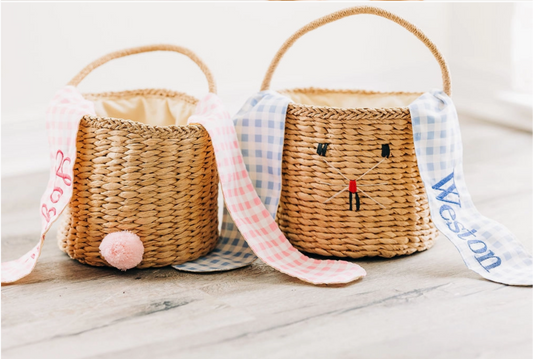 Easter Basket with Gingham Ears