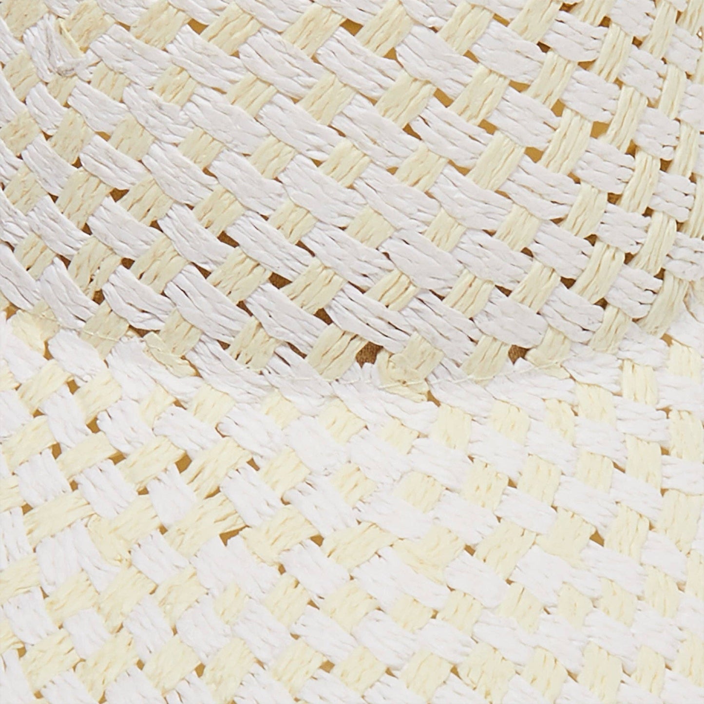 Lele Sadoughi - White Washed Straw Checkered Hat