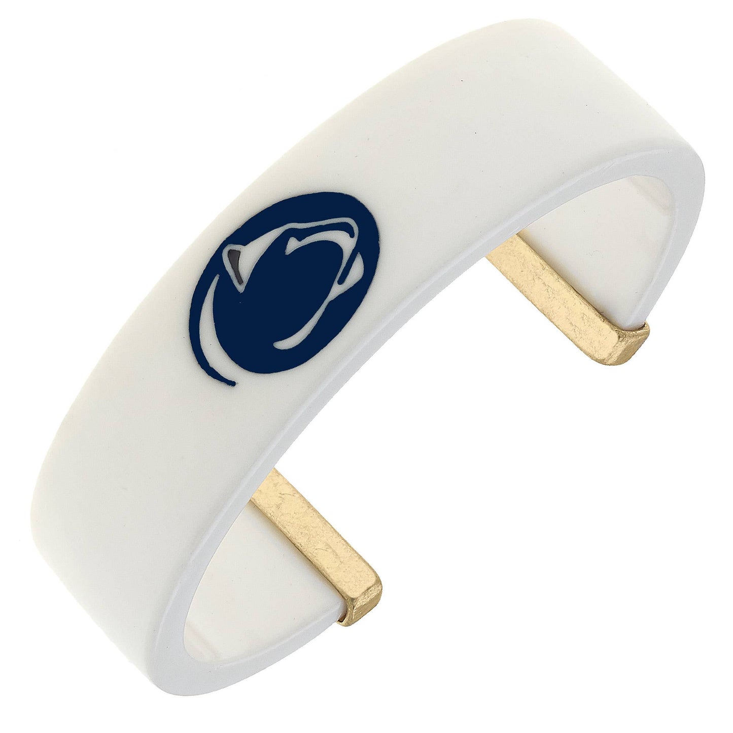 Canvas Style - Penn State Nittany Lions Resin Logo Cuff Bracelet in White