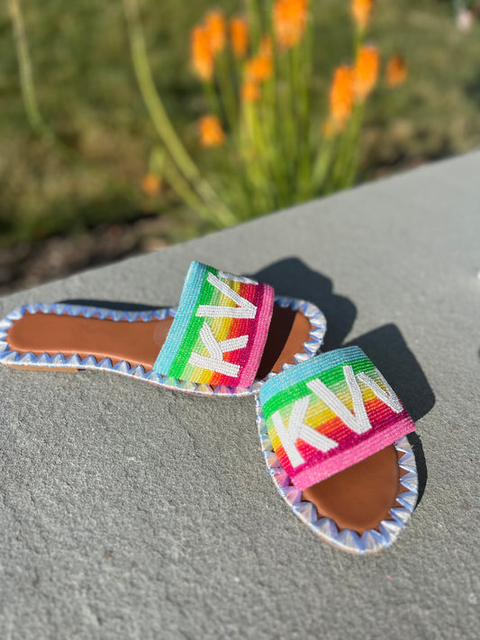 Tiana Designs Women's Rainbow Slides
