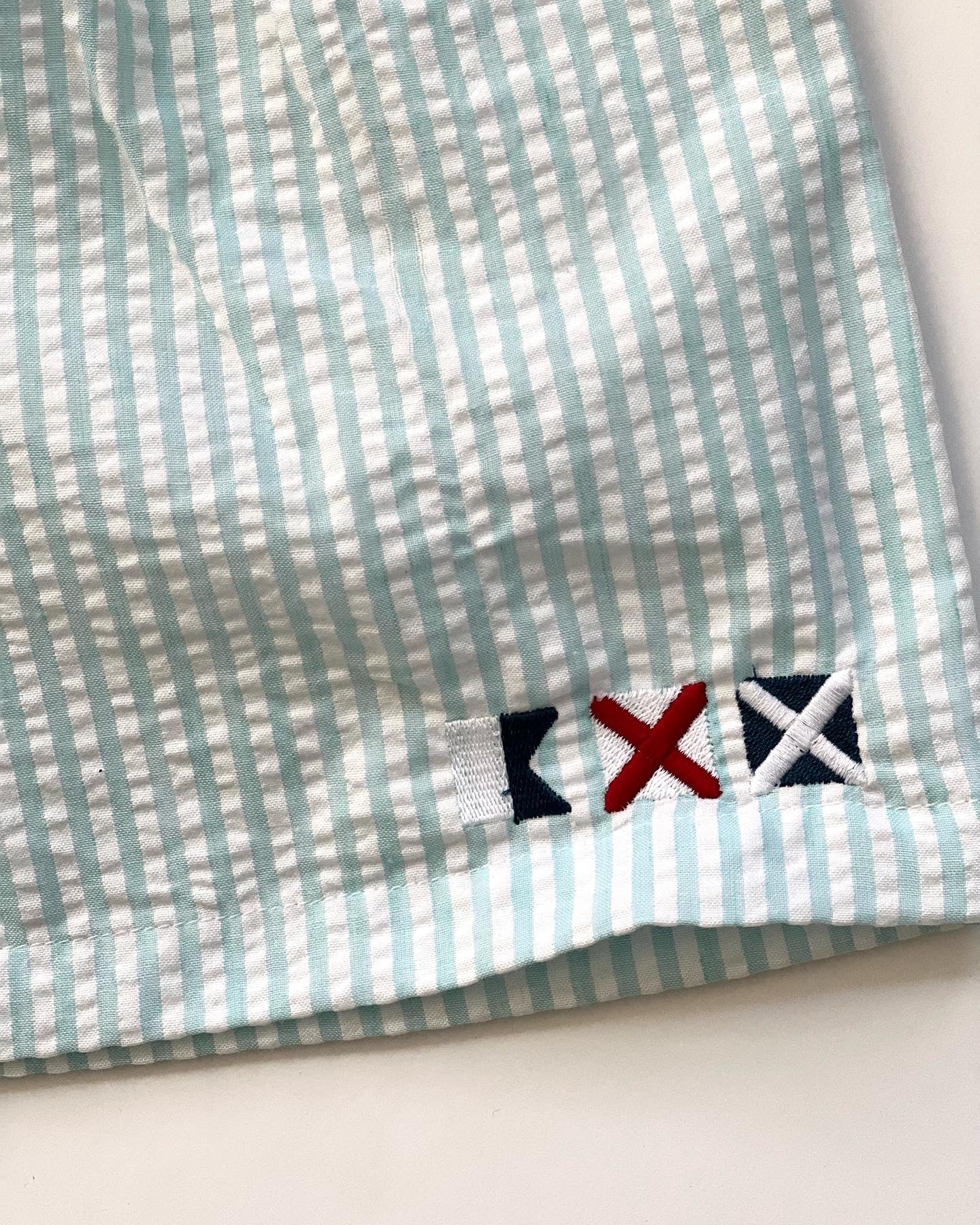 Boys' Cotton Seersucker Swim Trunks