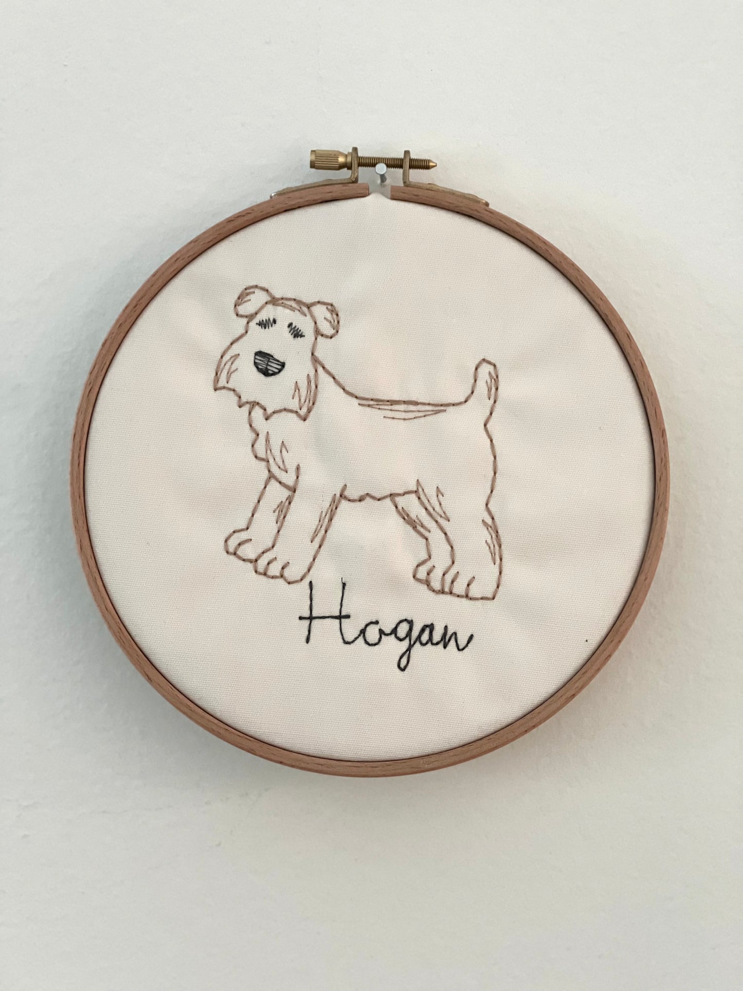 Custom Embroidered Handwriting in a Vintage Portrait Frame
