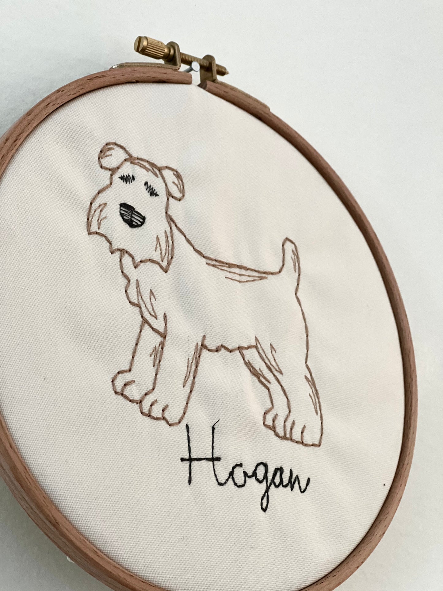 Custom Embroidered Handwriting in a Vintage Portrait Frame