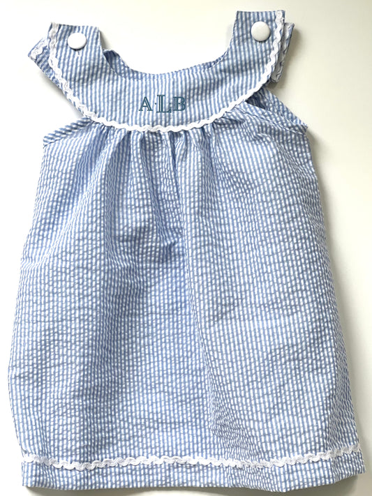 Girls' Seersucker Yoke Dress