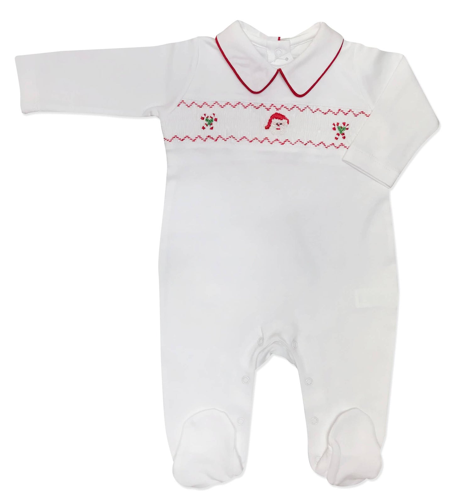 Christmas Smocked Baby Footie