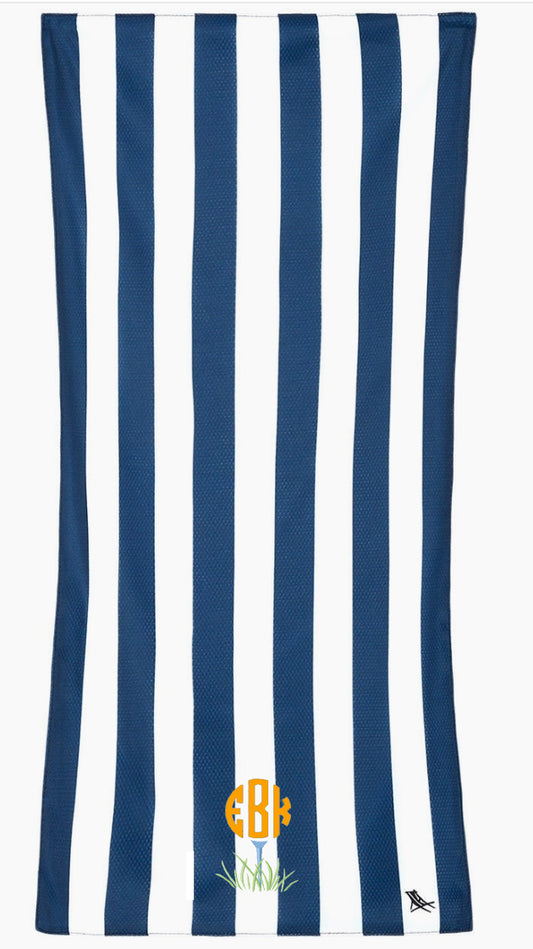 Dock & Bay USA Cabana Striped Cooling Towel-Navy