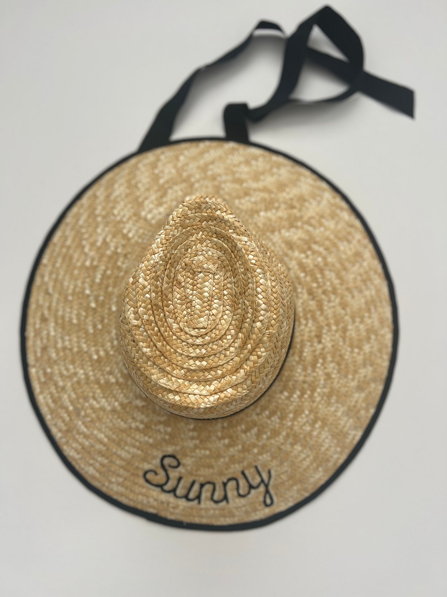 dylan font with vanilla and black thread.