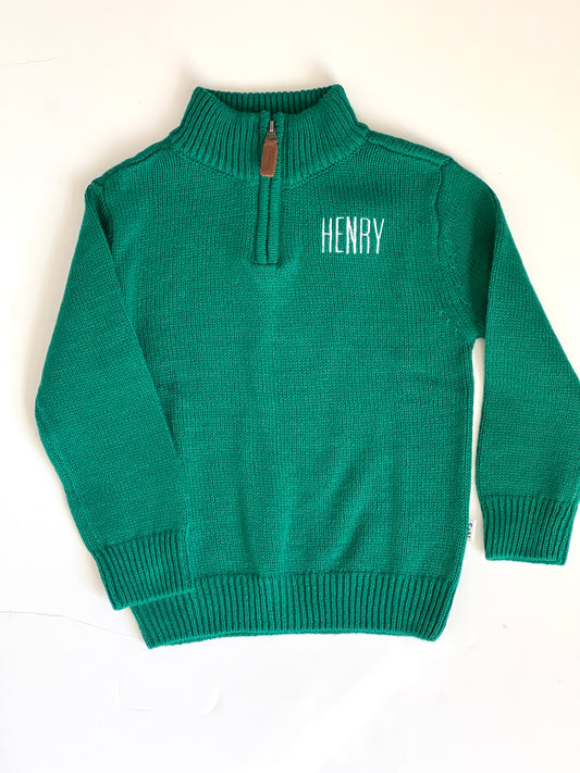 Boys' Quarter Zip Sweater